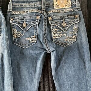 Miss Me Women's Embellished Blue Boot Cut Jeans